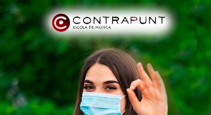 Mascareta-musica Mesures preventives contra el contagi del virus Covid-19 a l’Escola de música
