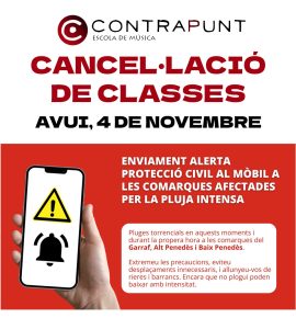 Cancel·lació de classes per avui